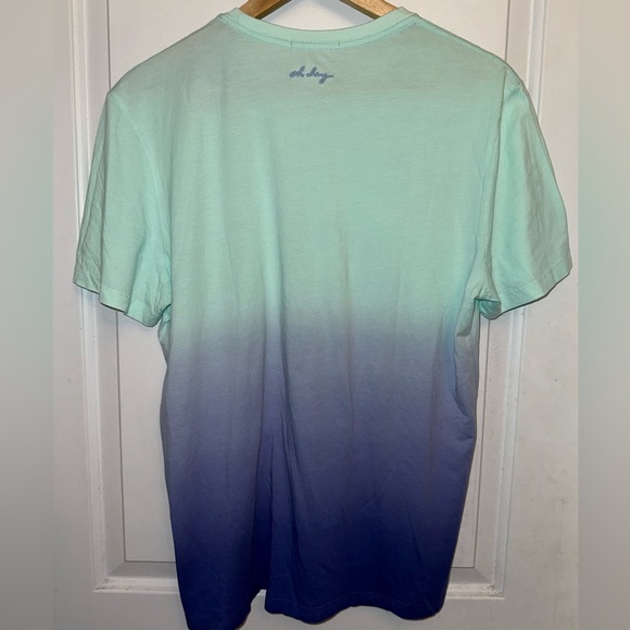 Marine Layer NWT Butter Soft Signature Crew Tee in Indigo/Mint Green Ombre - Picture 4 of 7